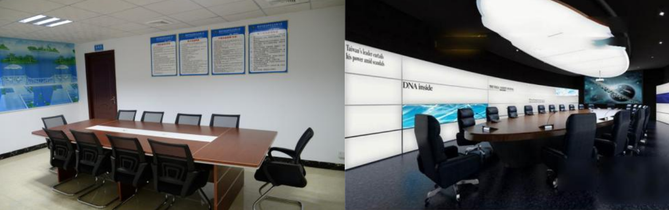 传统与智能化办公会议室装修效果对比